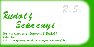 rudolf seprenyi business card